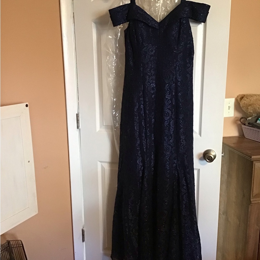 Royal Blue off Shoulder Formal Gown
